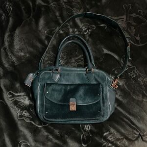 Tory Burch Dark Green Leather Satchel